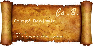 Csurgó Benjámin névjegykártya