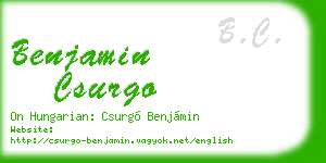 benjamin csurgo business card